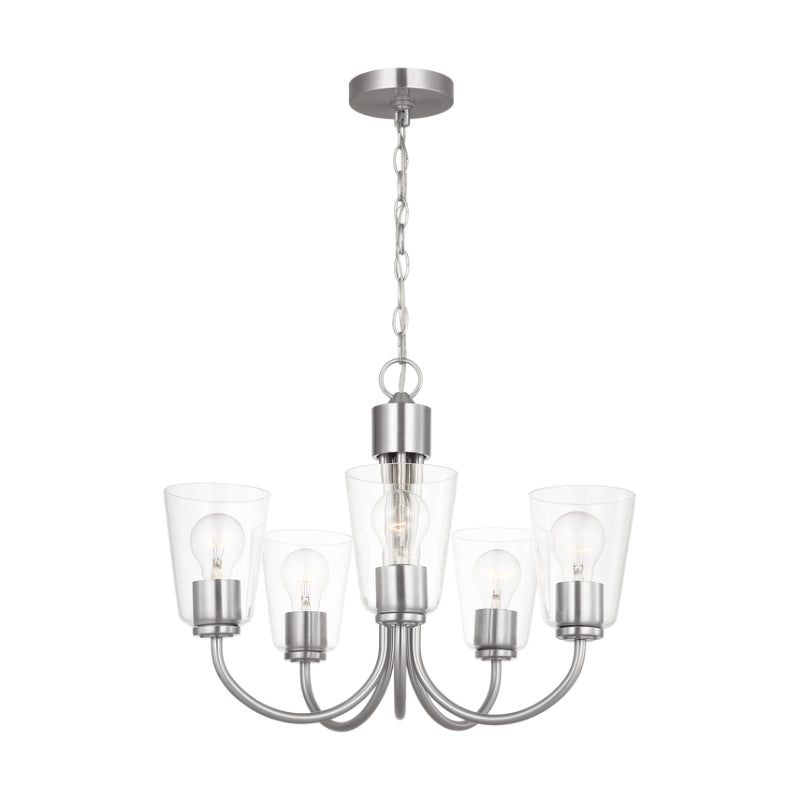 Generation GLC1145 Miles 5-lt 22" LED Chandelier - Brushed Nickel