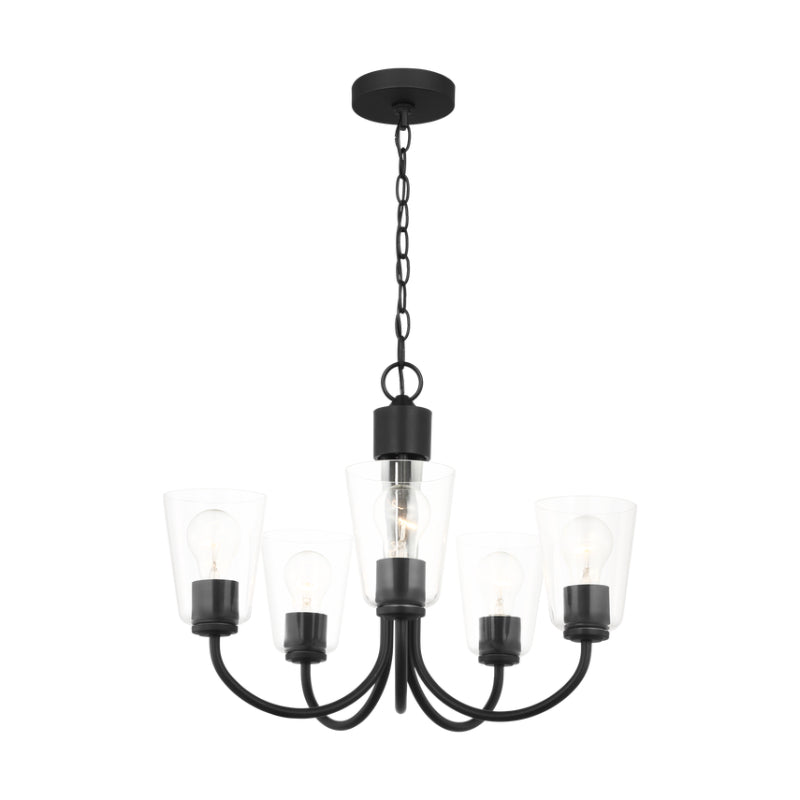 Generation GLC1145 Miles 5-lt 22" LED Chandelier - Midnight Black