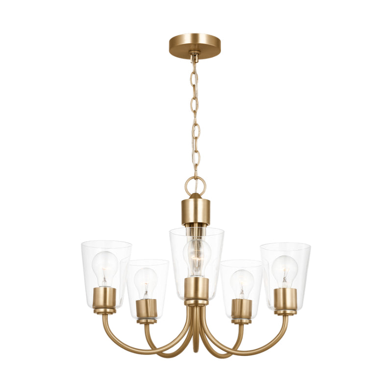 Generation GLC1145 Miles 5-lt 22" LED Chandelier - Satin Brass