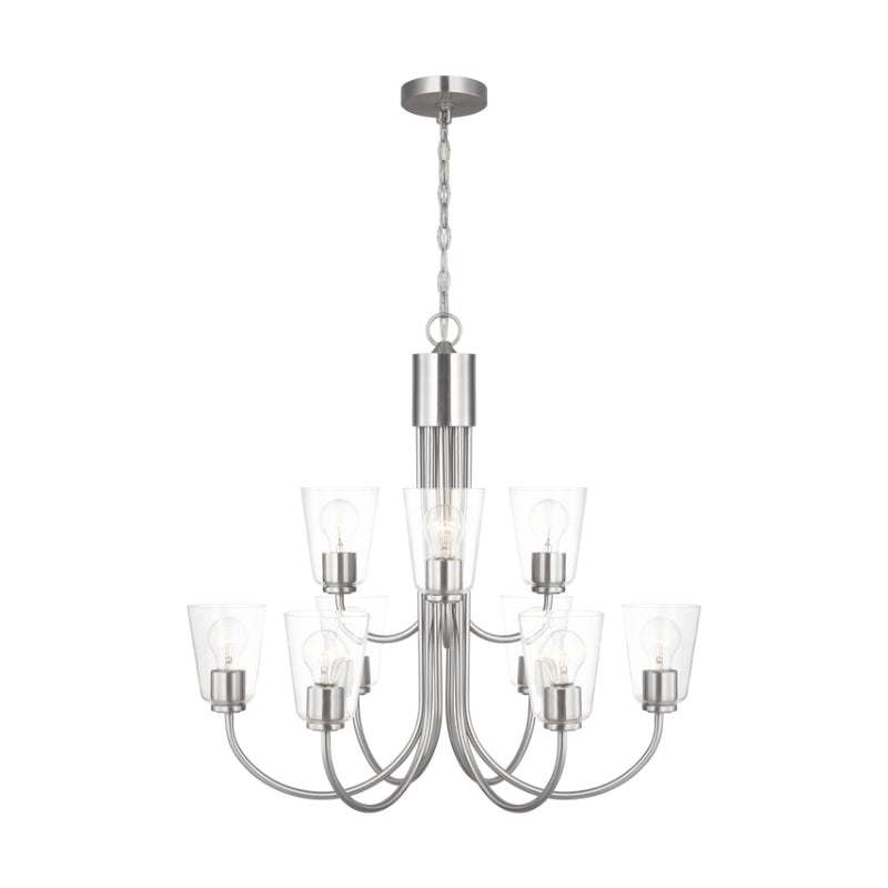 Generation GLC1169 Miles 9-lt 29" Chandelier - Brushed Nickel