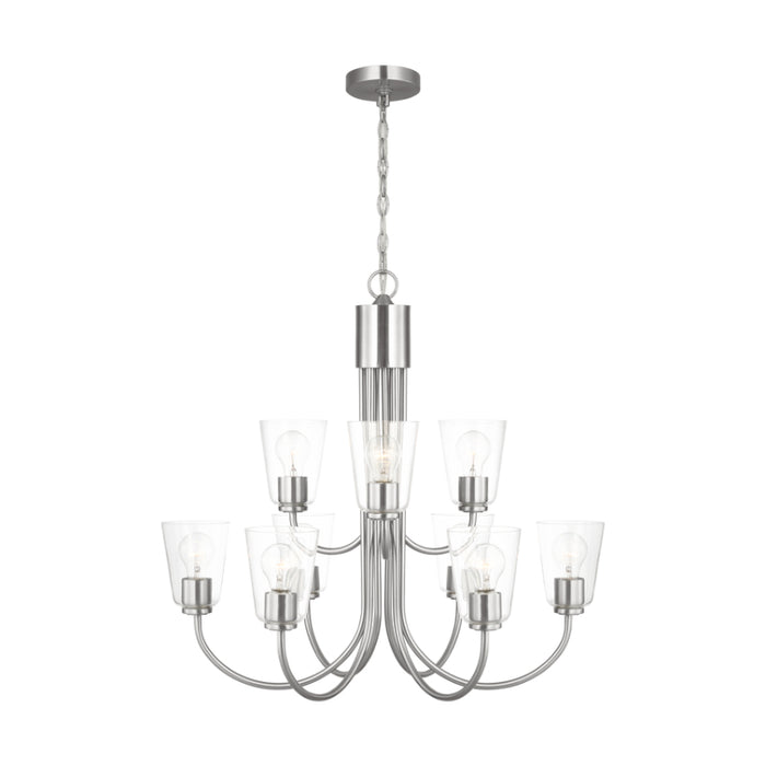 Generation GLC1169 Miles 9-lt 29" Chandelier - Brushed Nickel