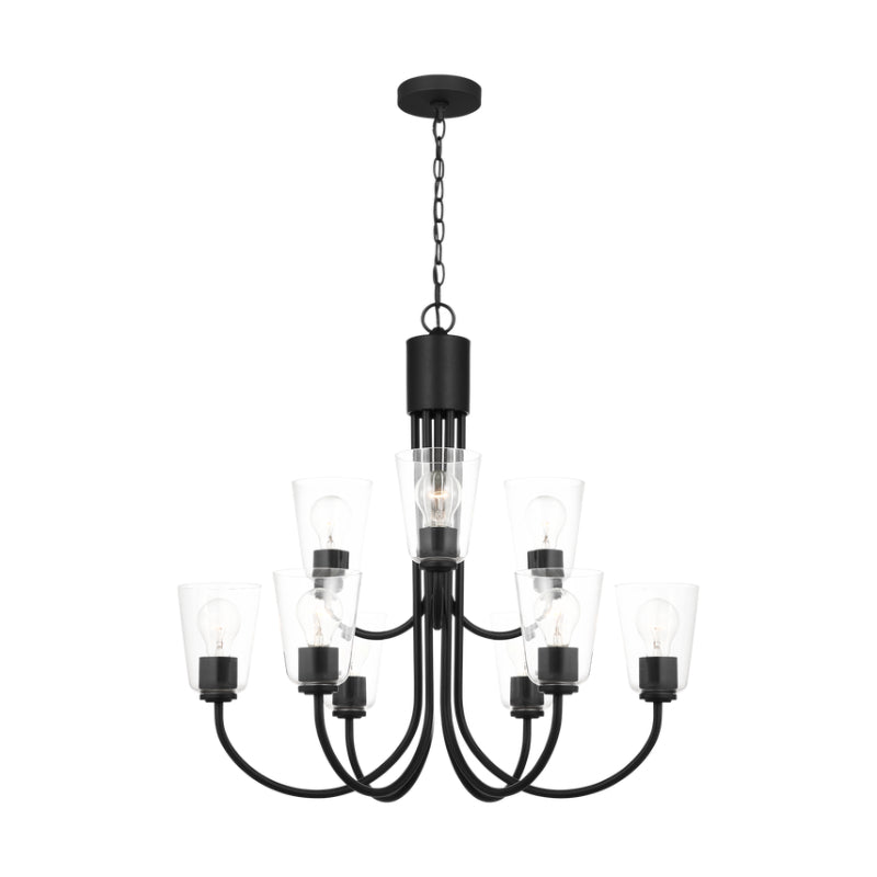 Generation GLC1169 Miles 9-lt 29" Chandelier - Midnight Black