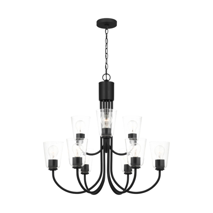 Generation GLC1169 Miles 9-lt 29" Chandelier - Midnight Black