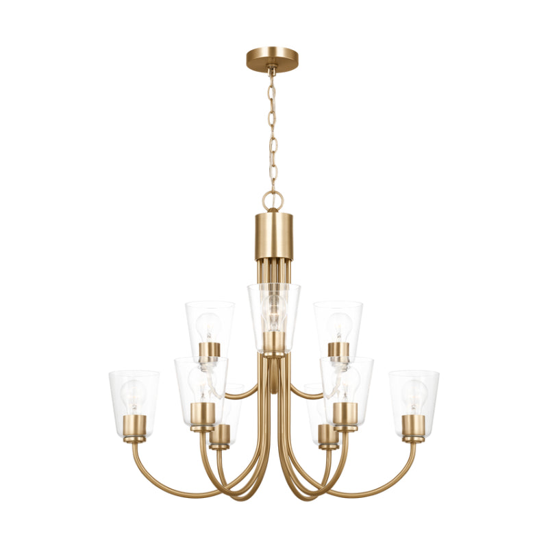 Generation GLC1169 Miles 9-lt 29" Chandelier - Satin Brass