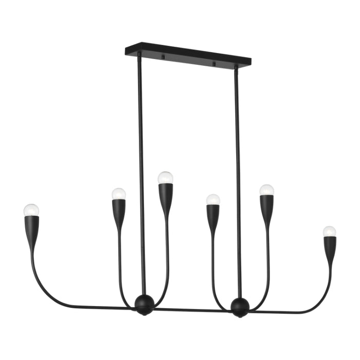 Generation GLC1226 Maya 6-lt 48" Linear Chandelier - Midnight Black