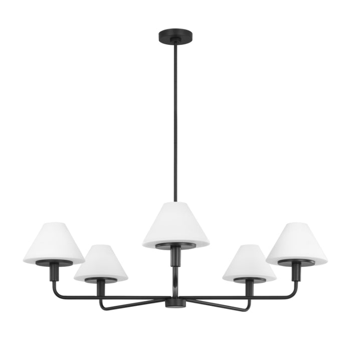 Generation GLC1235 Mendota 5-lt 40" Chandelier - Midnight Black