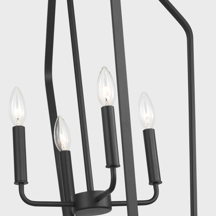 Generation GLC1274 Kennan 4-lt 19" Chandelier - Midnight Black