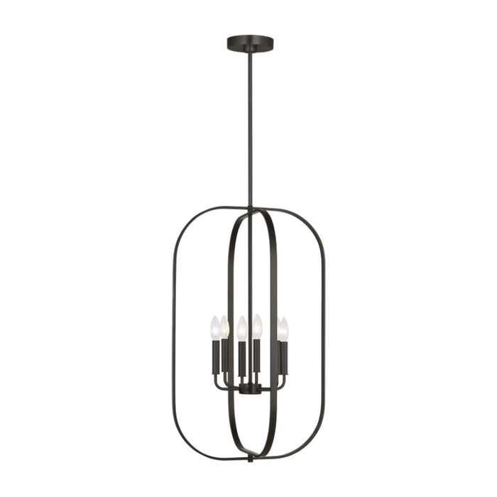 Generation GLC1316 Loretto 6-lt 19" Chandelier - Midnight Black