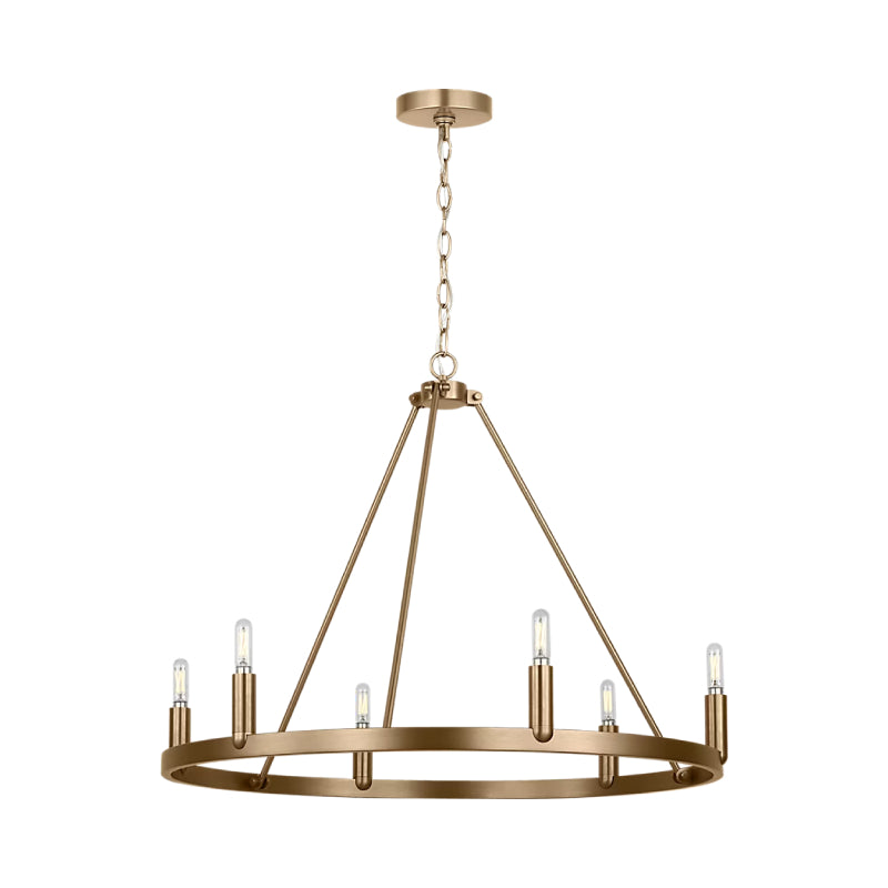 Generation GLC2016E Mirla 6-lt 28" LED Chandelier - Satin Brass