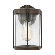 Generation GLO1091 Luning 1-lt 10" Tall LED Outdoor Wall Lantern - Antique Bronze/Clear