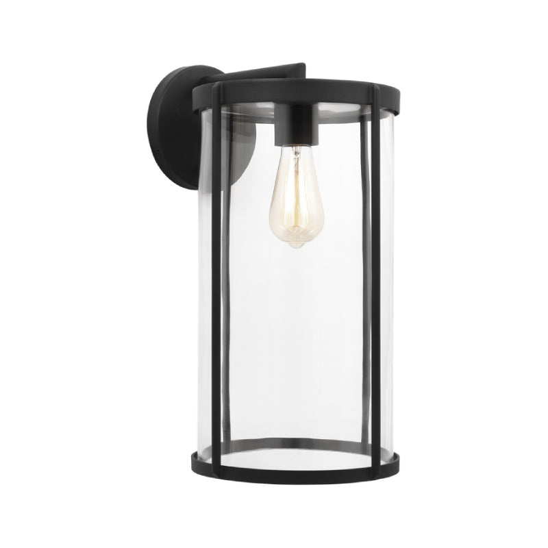 Generation GLO1121 Luning 1-lt 19" Tall LED Outdoor Extra Large Wall Lantern - Textured Black/Clear