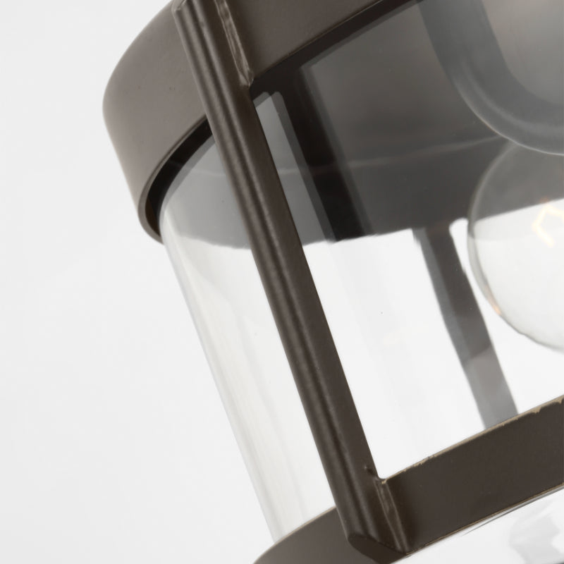 Generation GLO1132 Luning 2-lt 13" Outdoor Flush Mount - Texture Black/Clear Glass