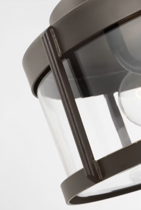 Generation GLO1132 Luning 2-lt 13" Outdoor Flush Mount - Antique Bronze/Clear Glass