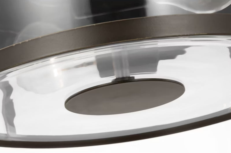 Generation GLO1132 Luning 2-lt 13" Outdoor Flush Mount - Antique Bronze/Clear Glass