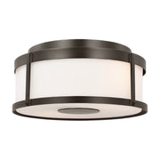 Generation GLO1132 Luning 2-lt 13" Outdoor Flush Mount - Antique Bronze/Opal Etched Glass