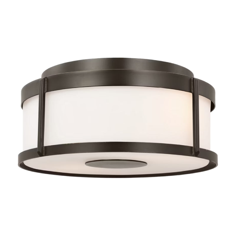 Generation GLO1132 Luning 2-lt 13" Outdoor Flush Mount - Antique Bronze/Opal Etched Glass
