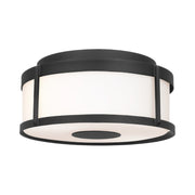 Generation GLO1132 Luning 2-lt 13" Outdoor Flush Mount - Texture Black/Opal Etched Glass