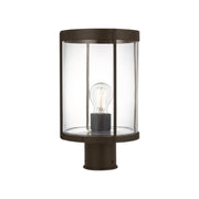 Generation GLO1741-E Luning 1-lt 13" Tall LED Outdoor Post Lantern - Antique Bronze/Clear Glass