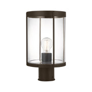 Generation GLO1741 Luning 1-lt 13" Tall Outdoor Post Lantern - Antique Bronze/Clear Glass