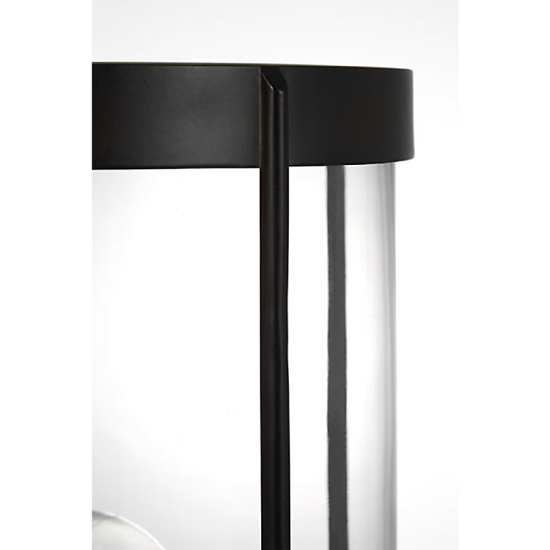 Generation GLO1741-E Luning 1-lt 13" Tall LED Outdoor Post Lantern - Textured Black/Clear Glass