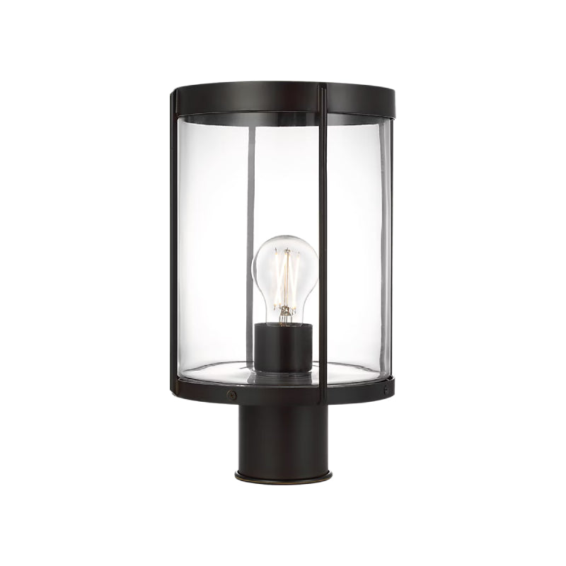 Generation GLO1741 Luning 1-lt 13" Tall Outdoor Post Lantern - Textured Black/Clear Glass