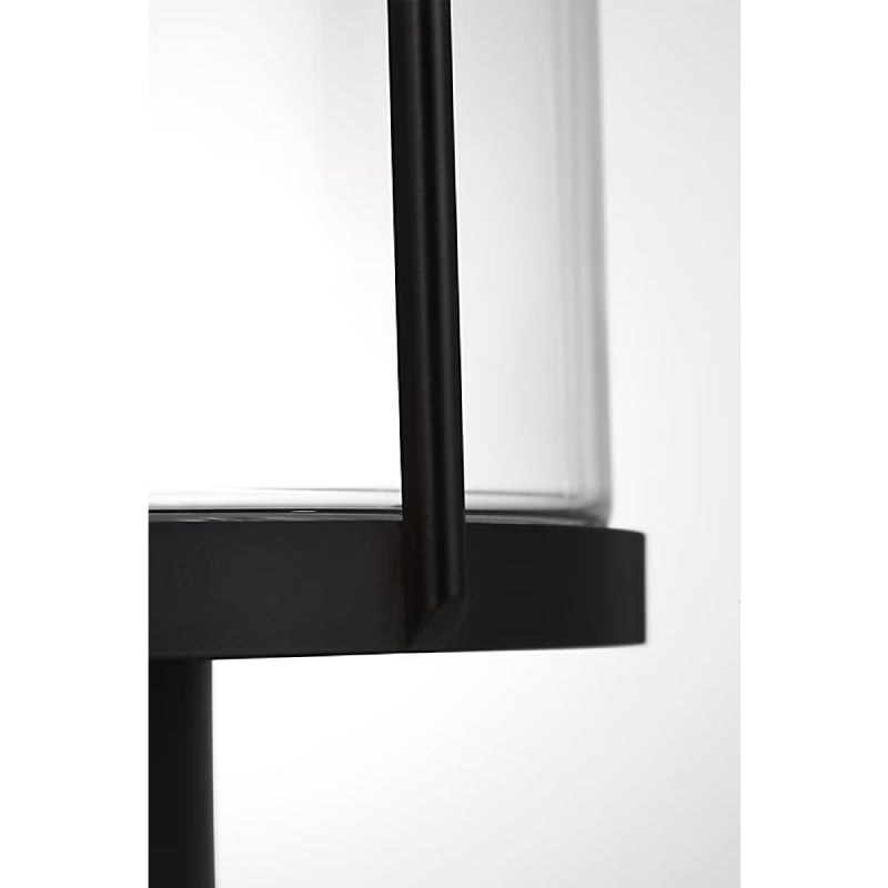 Generation GLO1741 Luning 1-lt 13" Tall Outdoor Post Lantern - Textured Black/Clear Glass