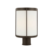 Generation GLO1741-E Luning 1-lt 13" Tall LED Outdoor Post Lantern - Antique Bronze/Etched White Glass