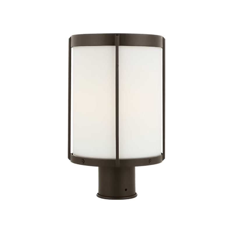 Generation GLO1741-E Luning 1-lt 13" Tall LED Outdoor Post Lantern - Antique Bronze/Etched White Glass