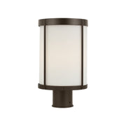 Generation GLO1741-E Luning 1-lt 13" Tall LED Outdoor Post Lantern - Antique Bronze/Etched White Glass