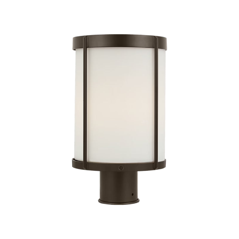 Generation GLO1741-E Luning 1-lt 13" Tall LED Outdoor Post Lantern - Antique Bronze/Etched White Glass
