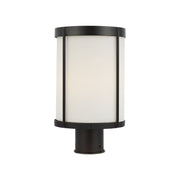 Generation GLO1741-E Luning 1-lt 13" Tall LED Outdoor Post Lantern - Textured Black/Etched White Glass