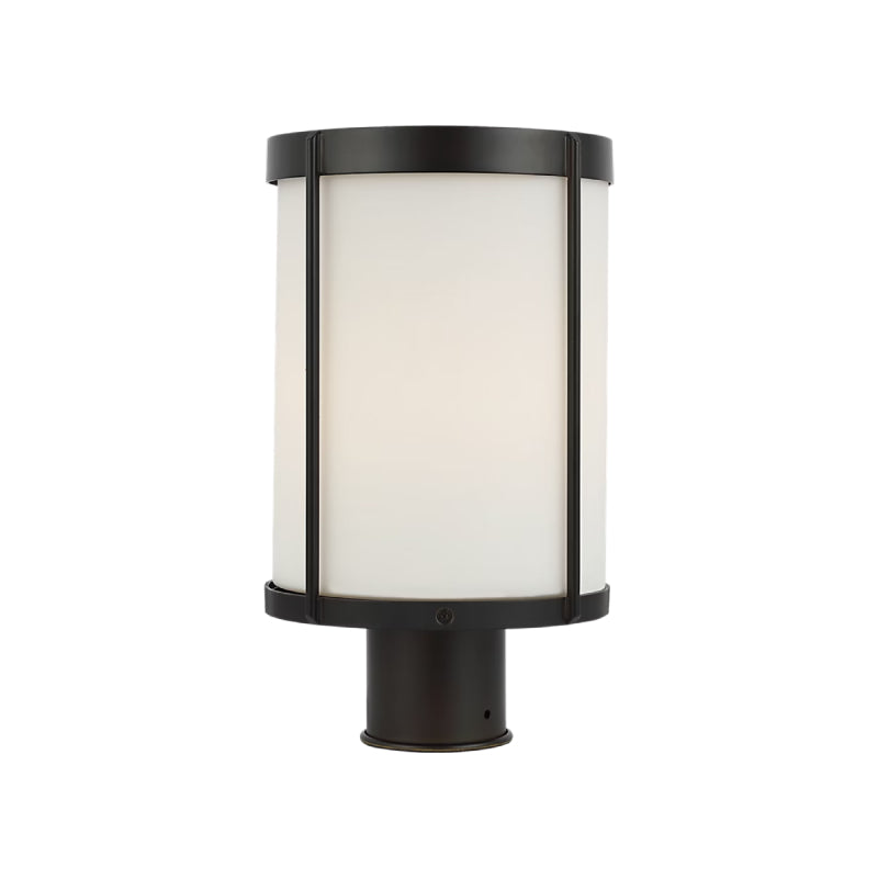 Generation GLO1741-E Luning 1-lt 13" Tall LED Outdoor Post Lantern - Textured Black/Etched White Glass