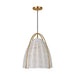 Visual Comfort GLP1071 Norman 1-lt 16" LED Large Pendant - Satin Brass with Chalk Wicker