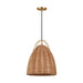 Visual Comfort GLP1081 Norman 1-lt 14" LED Medium Pendant - Satin Brass with Blonde Rattan