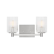 Sea Gull GLV1042 Lando 2-lt 14" Wall/Bath Sconce - Brushed Steel