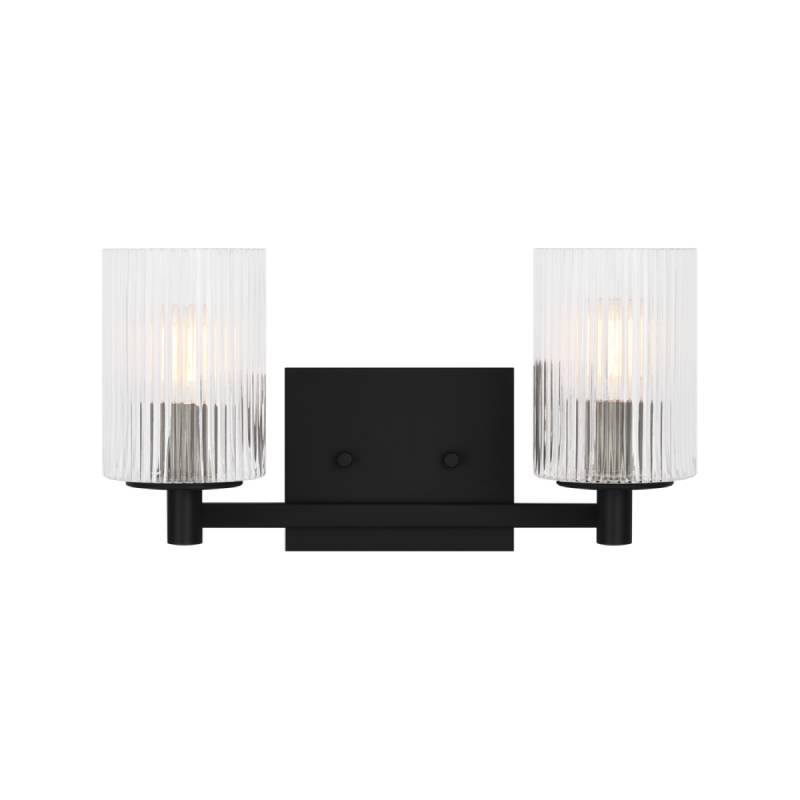 Sea Gull GLV1042 Lando 2-lt 14" Wall/Bath Sconce - Midnight Black