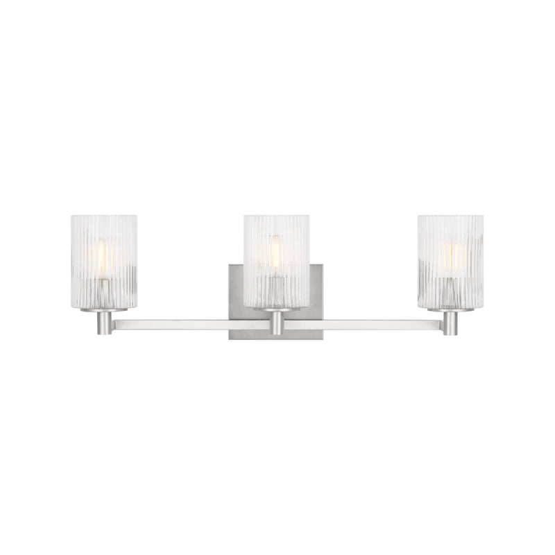 Sea Gull GLV1043 Lando 3-lt 25" Wall/Bath Sconce - Brushed Steel