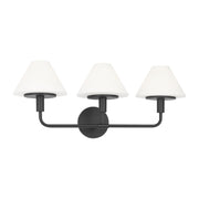 Generation GLW1033 Mendota 3-lt 27" Large Wall Sconce - Midnight Black
