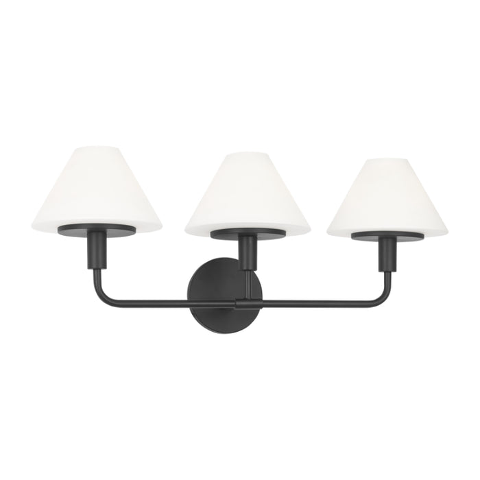 Generation GLW1033 Mendota 3-lt 27" Large Wall Sconce - Midnight Black