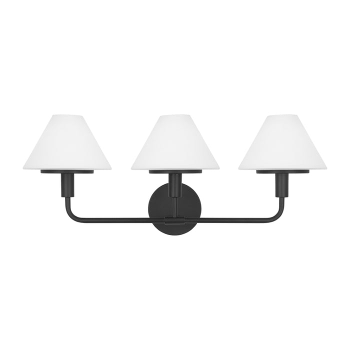 Generation GLW1033 Mendota 3-lt 27" Large Wall Sconce - Midnight Black