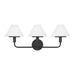 Generation GLW1033 Mendota 3-lt 27" Large Wall Sconce - Midnight Black