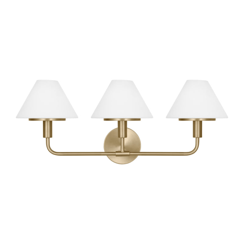 Generation GLW1033 Mendota 3-lt 27" Large Wall Sconce - Satin Brass