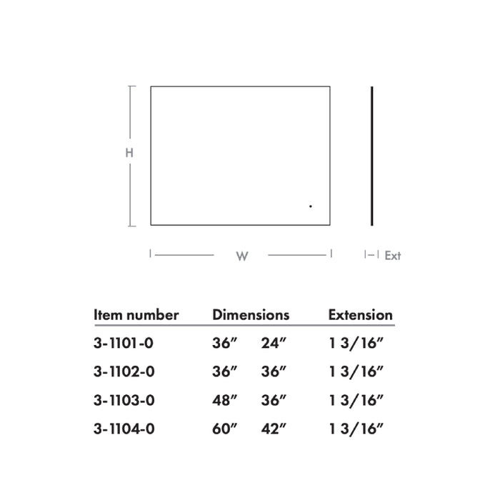 Oxygen 3-1101 Galaxy 36 x 24 LED Mirror, CCT Selectable