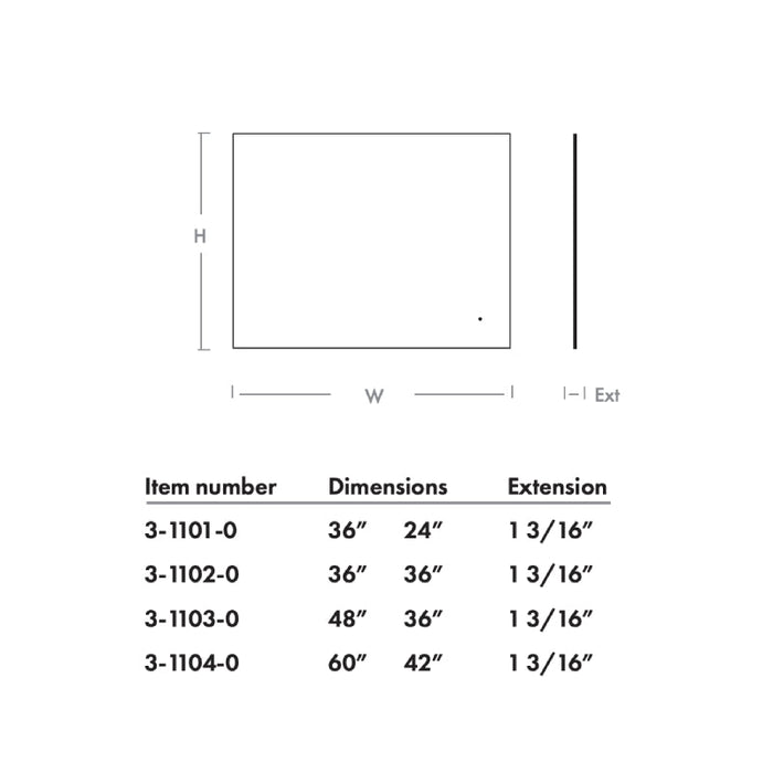 Oxygen 3-1104 Galaxy 60 x 42 LED Mirror, CCT Selectable