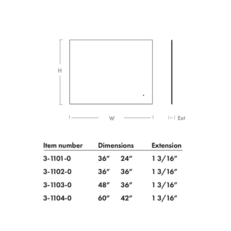 Oxygen 3-1102 Galaxy 36 x 36 LED Mirror, CCT Selectable
