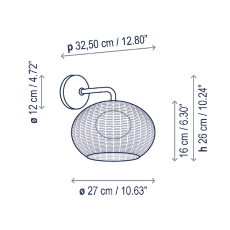 Bover Garota A/01 1-lt 11" LED Outdoor Wall Sconce