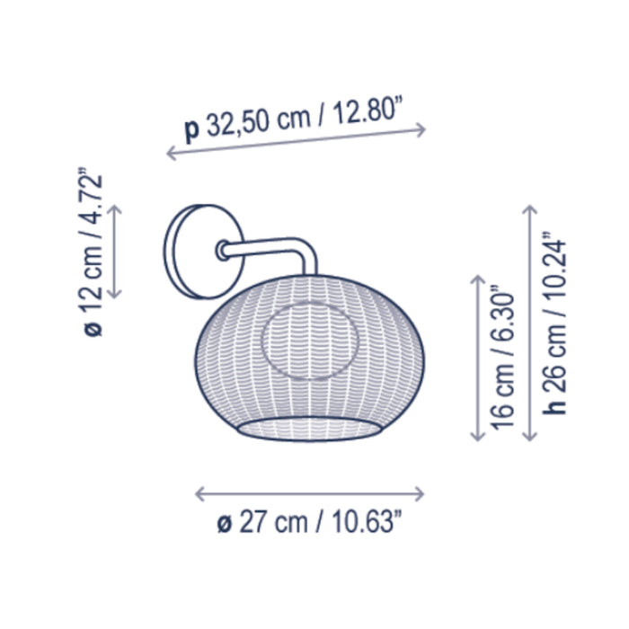 Bover Garota A/01 1-lt 11" LED Outdoor Wall Sconce