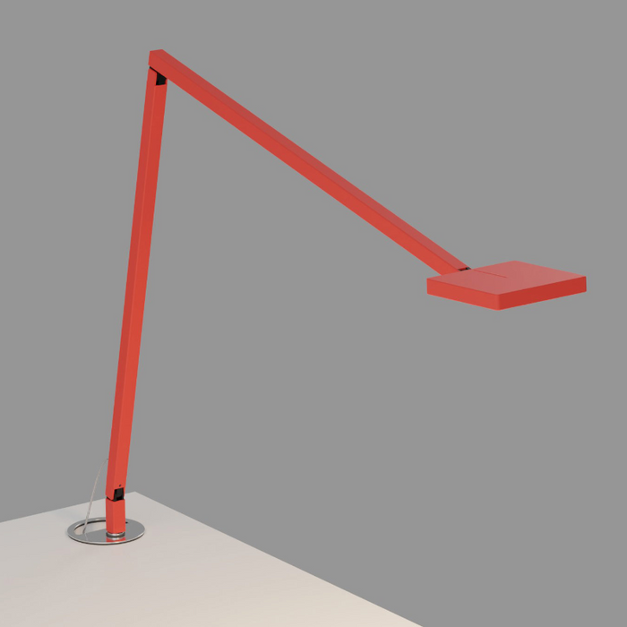 Koncept FCD-2 Focaccia LED Desk Lamp - Matte Fire Red/Grommet Mount
