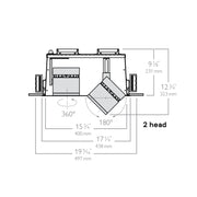 Lightolier LLAVRM20 Alcyon Vertical Recessed Multiple Frame, 2000 lm