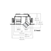 Lightolier LLAVRM11 Alcyon 2-Head LED Vertical Recessed Multiples, 1400 lm per head